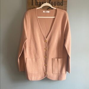 Women's Cardigan tan sweater ⚓️ nautical anchor buttons